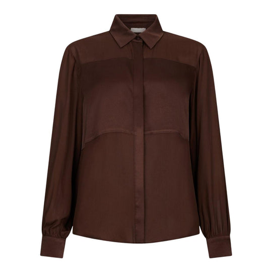 Camicia Donna LIU-JO Effetto Raso Marrone