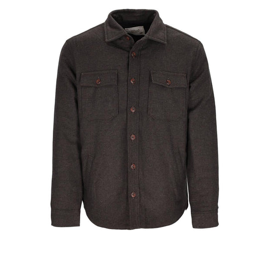 Camicia Over Uomo Bl'Ker Herringbone Marrone