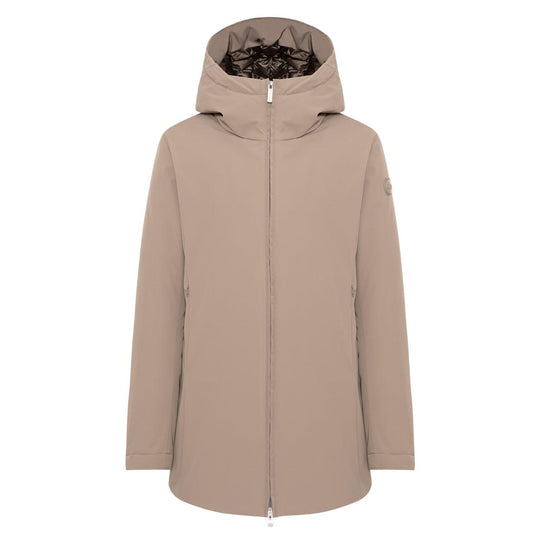 Piumino Donna Colmar Lungo Impermeabile 180 Grammi Nocciola