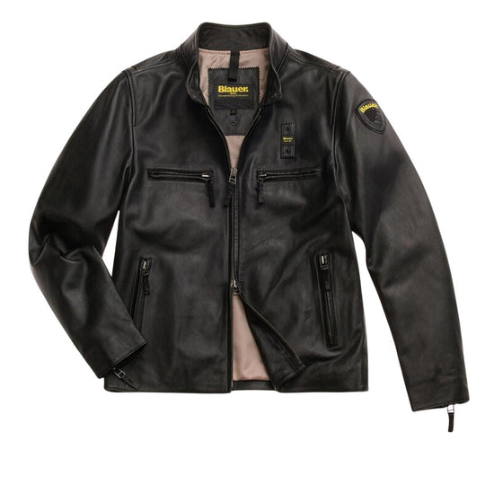 Herrenjacke Blauer Biker Carlos Schwarz