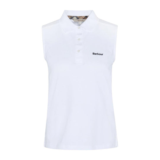 Polo Donna Barbour Bowford Sleeveless Bianco