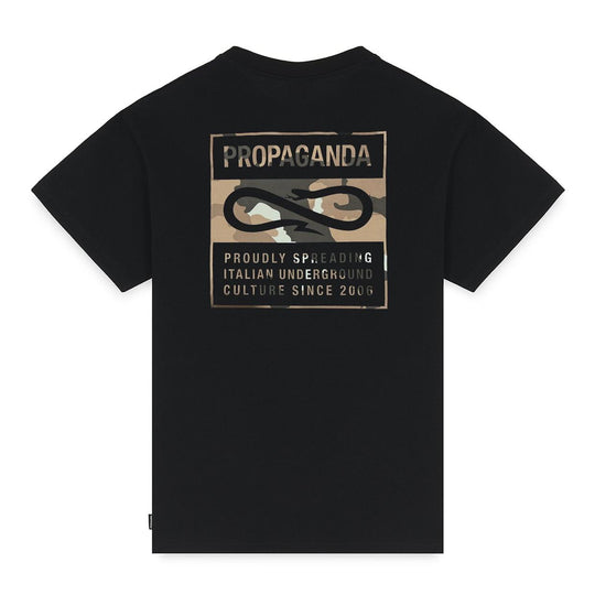 T-shirt Herren Propaganda Label Camo Schwarz