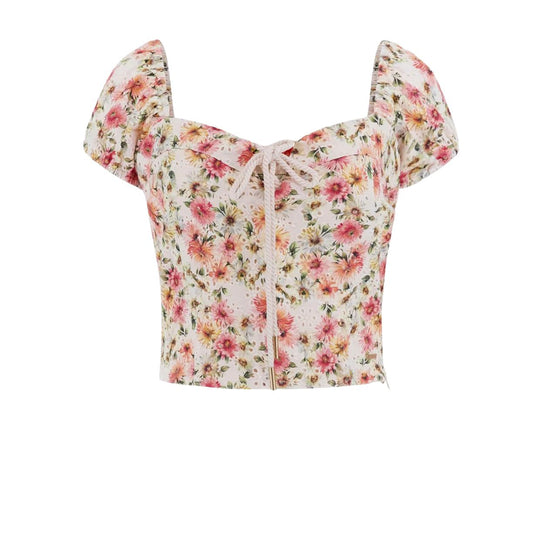 Crop Top Donna Guess Pizzo Inglese Floreale