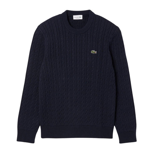Men's Lacoste Blue Cable Knit Sweater