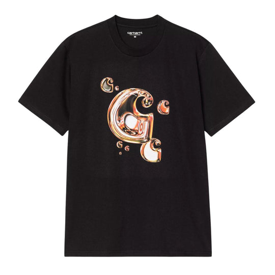T-shirt Uomo Carhartt WIP S/S Solar Chrome C-Logo Nero