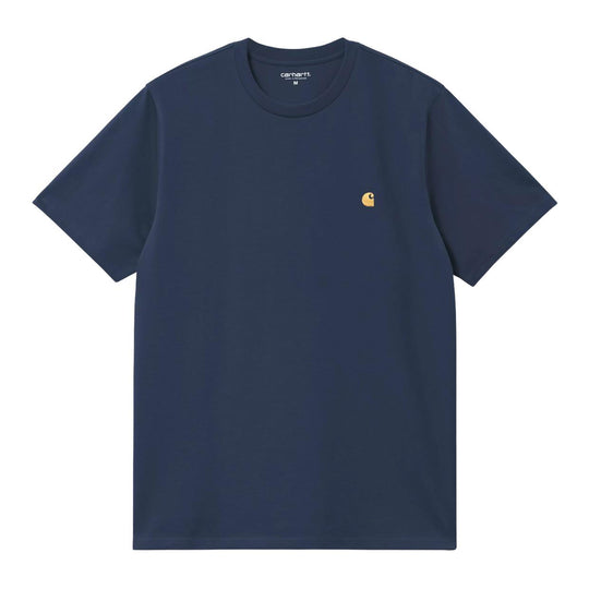 T-Shirt Uomo Carhartt Wip S/S Cahse Azzurro/Oro