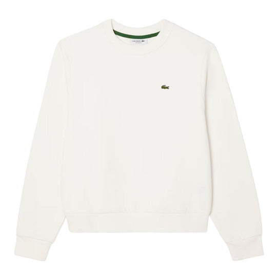 Felpa Donna Lacoste Pile Relaxed Fit Bianco