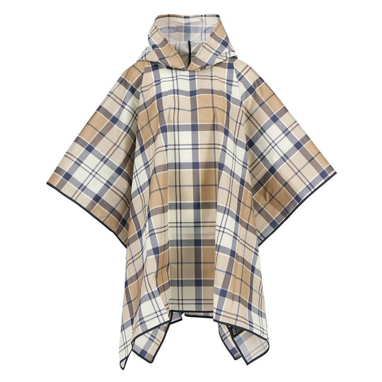 Poncho Donna Barbour Portree Tartan Beige/Blu