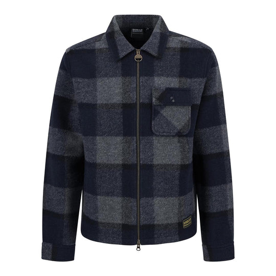 Camicia Over Uomo Barbour International hailwood Fleece Overshirt Blu/Grigio