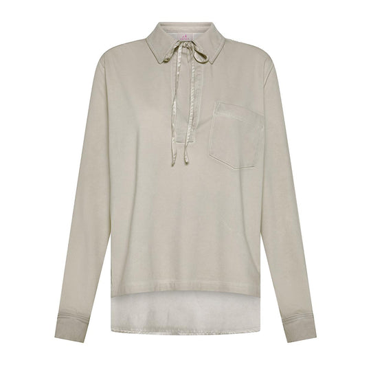 Felpa Donna Deha Fade Satin Low Back Polo Beige