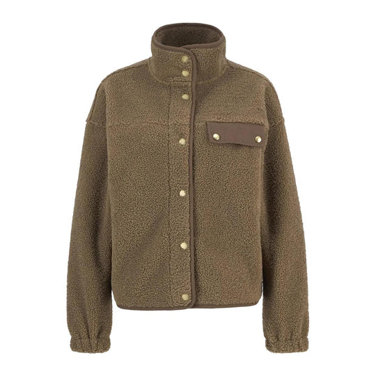 Felpa Donna Barbour Mabel Fleece Overlayers Verde Militare