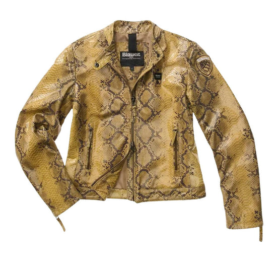 Giubbino Donna Blauer Elinor Byker Pitonato