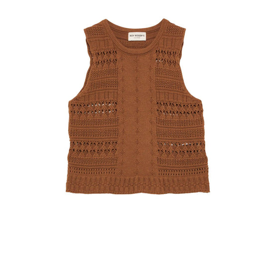 Top Donna Roy Roger's Häkelarbeit Marrone