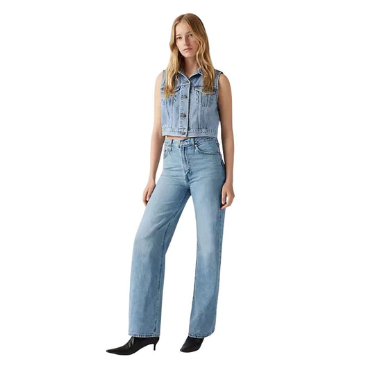 Jeans Damen Levi's Ribcage Weites Bein Hellblau