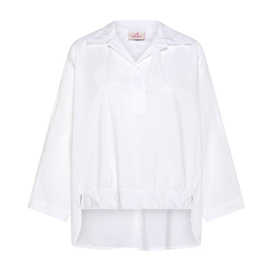 Polo Donna Deha Effetto Parachute Bianco