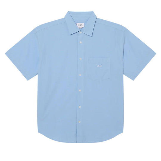 Camicia Uomo Obey Pjgwig Jamie Woven Celeste