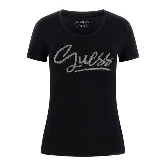 T-Shirt Donna Guess Script Nero