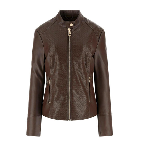 Giubbino Donna Guess Claudine Biker Cioccolato