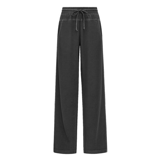 Pantalone Felpa Donna Deha A vita Bassa Con Dettagli Satinati Nero