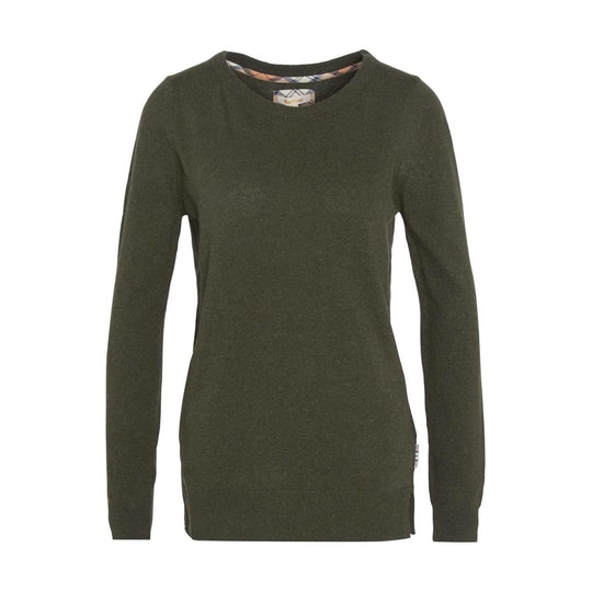 Maglione Donna Barbour Pendle Crew Knit Verde