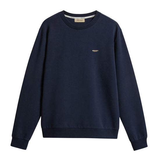 Felpa Uomo Woolrich Girocollo Interlock Blu