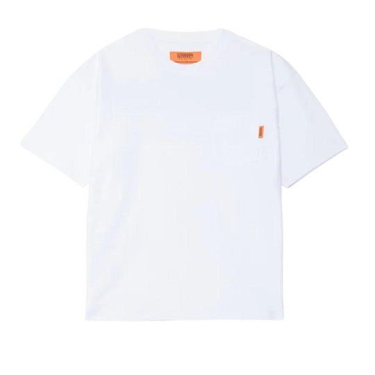 T-Shirt Uomo Universal Overall Maniche Corte Con Tasca Bianco