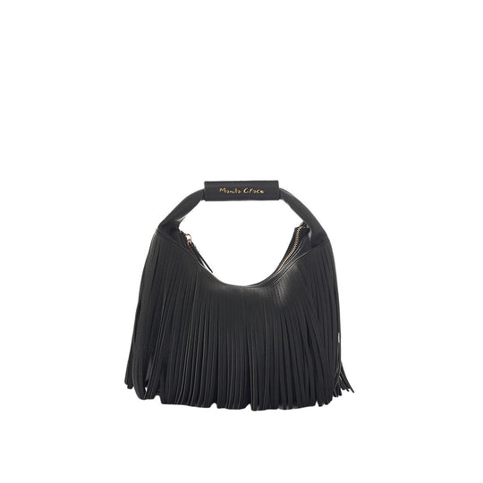 Borsa Donna Manila Grace Bag Mini All Over Frangia Nero