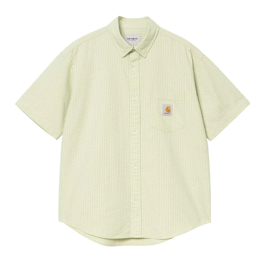 Camicia Uomo Carhartt S/S Toland Shirt Seersucker Verde Chiaro
