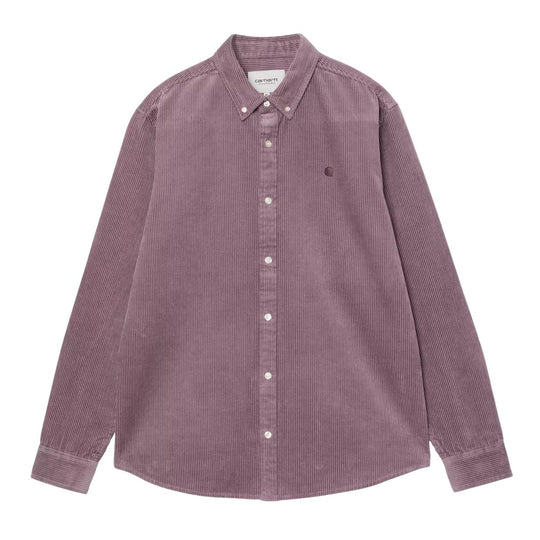 Camicia Uomo Carhartt L/S Madisonn Cord Prugna
