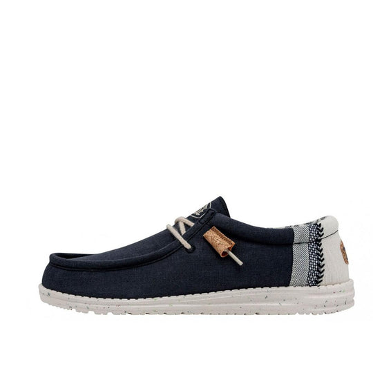 Men's Shoes Hey Dude Wally Break Stitch Blue Navy