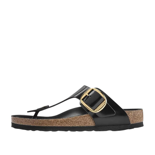 Sandali Donna Birkenstock Gizeh Big Buckle Nero Lucido
