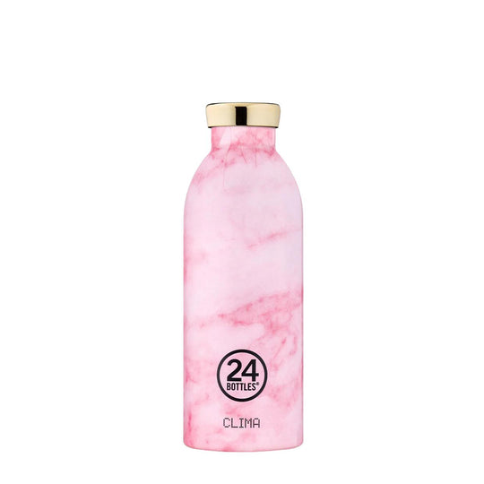 24 Bottles Clima Water Bottle 500ml Pink Marbled