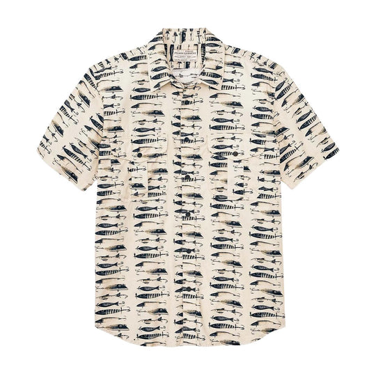 Herrenhemd Filson gewaschenes Feather Cloth Weiß Mehrfarbig