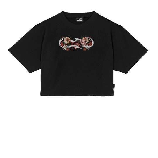 T-shirt Donna Propaganda Logo Bouquet Nero