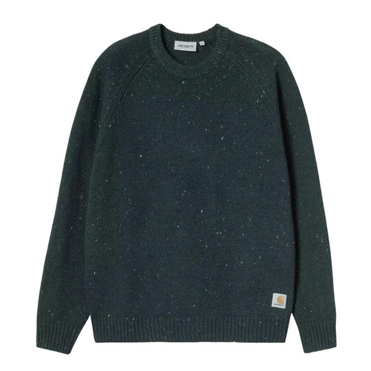 Maglia Uomo Carhartt Wip Anglistic Sweater Verde Melange