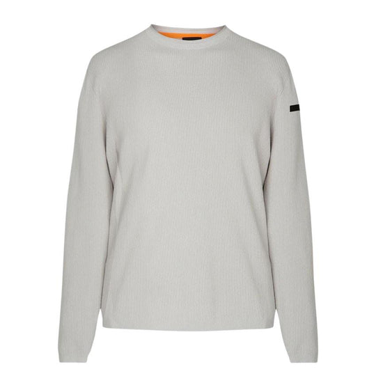 Herrenpullover RRD Strick Rippe Rund Hellgrau