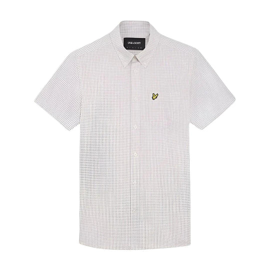 Men's Shirt Lyle & Scott Slim Fit Gingham White / Beige