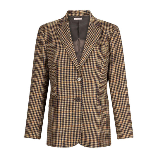 Giacca Donna LIU-JO Over Pied De Pull Bottone Gioiello Beige/Blu