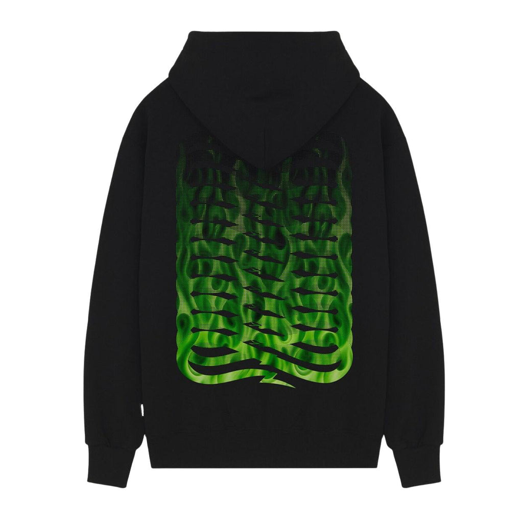 Felpa Uomo Propaganda Ribs Flame Nero Verde su Brubaker Store