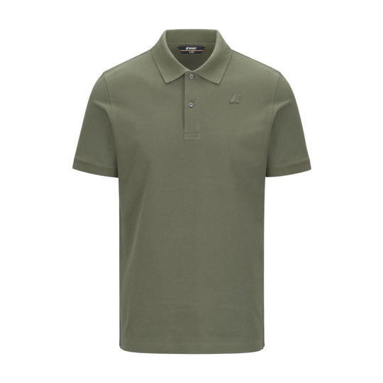 Polo Uomo K-Way Amede Pique Slim Verde Militare