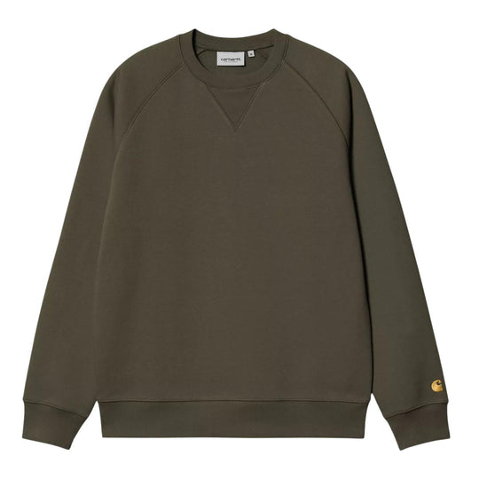 Felpa Uomo Carhartt Chase Sweat Verde/Oro