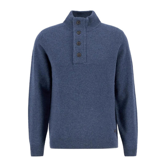Maglione Uomo Barbour Essential Half Patch Zip Indigo