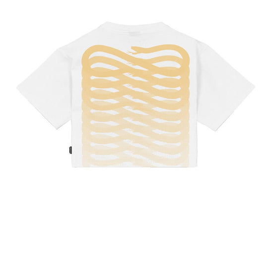 T-shirt Donna Cropped Ribs Propaganda Bianco / Giallo