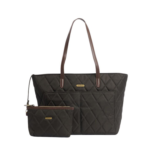 Borsa Barbour Tote Trapuntata Verde Oliva