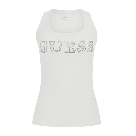 Canotta Donna Guess Stretch Logo Bianco