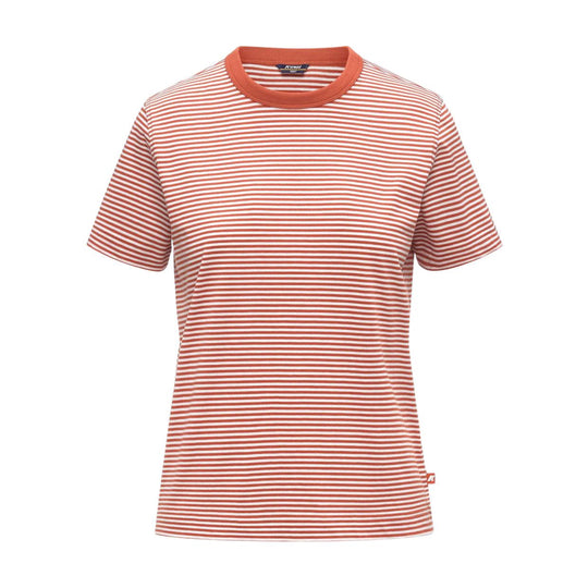 T-Shirt Donna K-Way Elodie Slimline Jersey Bianco/Arancio