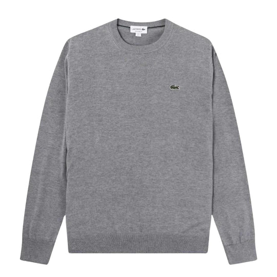 Herrenpullover Lacoste Baumwolle Rundhals Grau