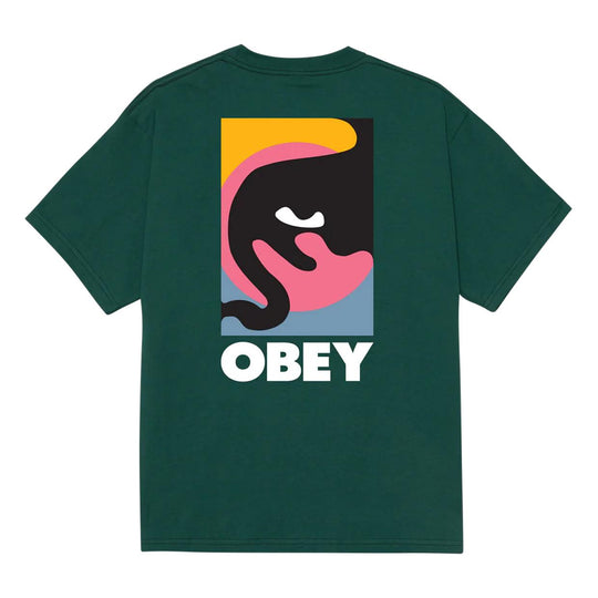 T-shirt Uomo Obey Quarter Icon Classic Verde