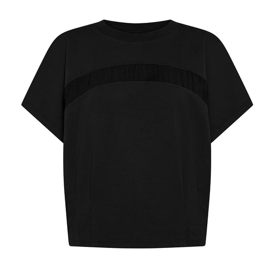 Felpa Donna Deha Short Sleeve Sweatshirt Crinkled Nero