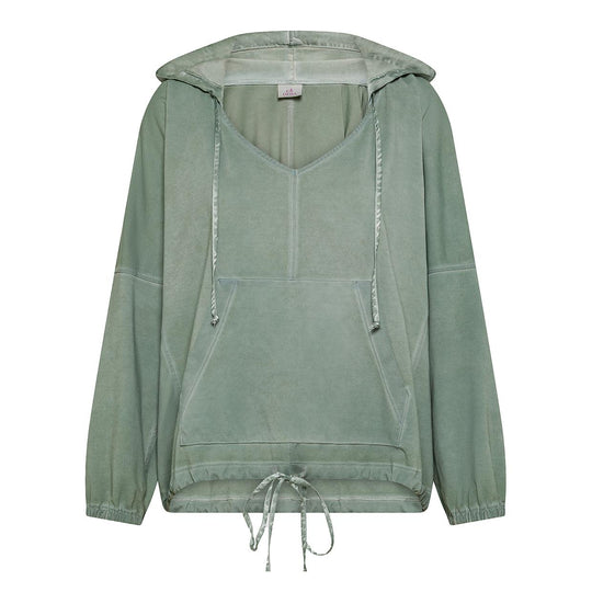 Felpa Donna Deha Con Cappuccio Dettagli In Satin Acciaio